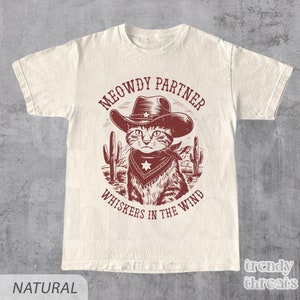 Meowdy Partner Cowboy Katzen-Shirt, Vintage Cowboy-Shirt und Tank, lustiges Cowboy-Katzen-Shirt, Katze, Western, Wilder Westen, Unisex T-Shirt, Vintage