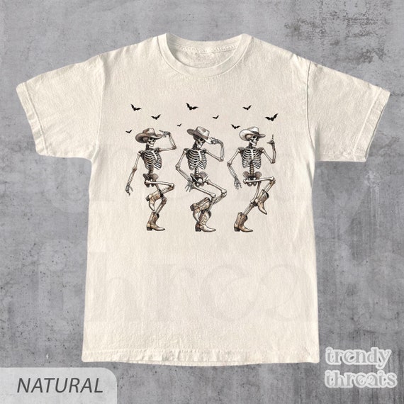 Western Halloween Cowboy Skeletons Dance T-Shirt, Fun Spooky Party Outfit, Unique Halloween Costume Gift, Graphic Tee, Halloween, Western