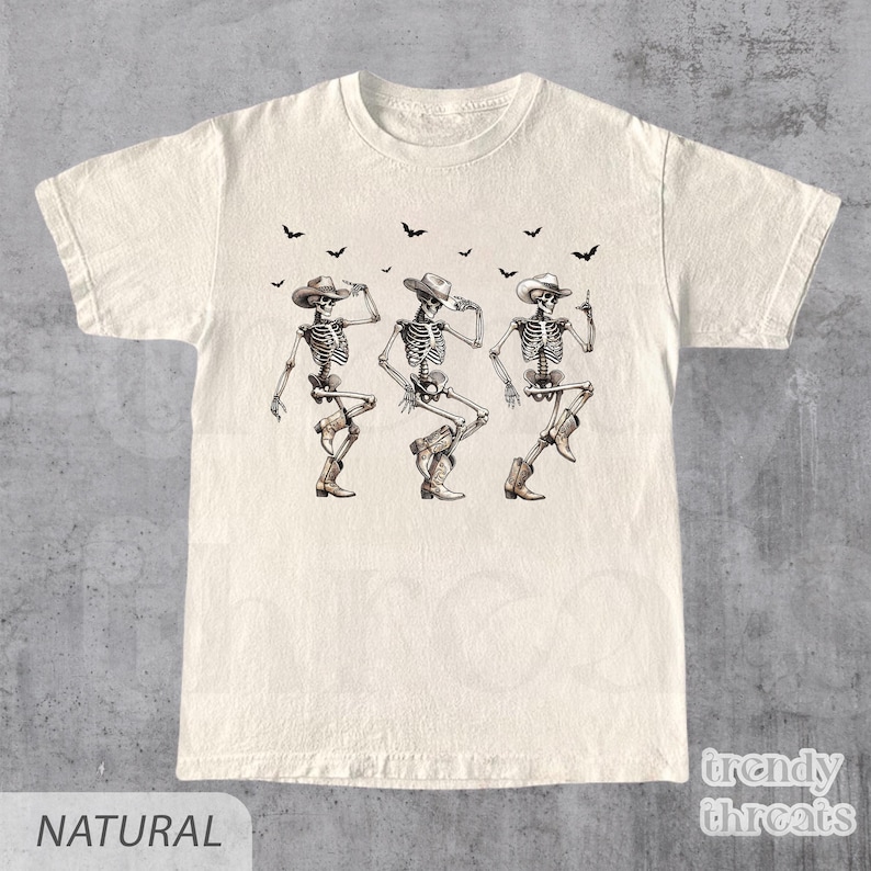 Western Halloween Cowboy Skeletons Dance T-Shirt, Fun Spooky Party Outfit, Unique Halloween Costume Gift, Graphic Tee, Halloween, Western