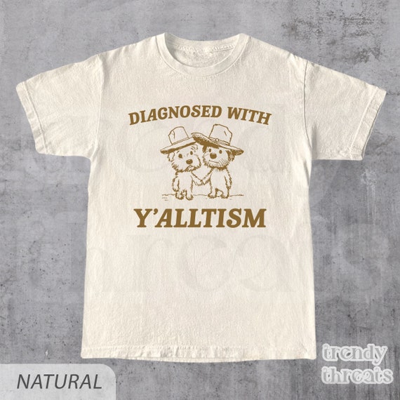 Funny Western Autism Shirt | Cowboy Autism Shirt | Diagnosed With Y'alltism T-Shirt | Unisex Tee | Autism Awareness | Retro Meme Shirt