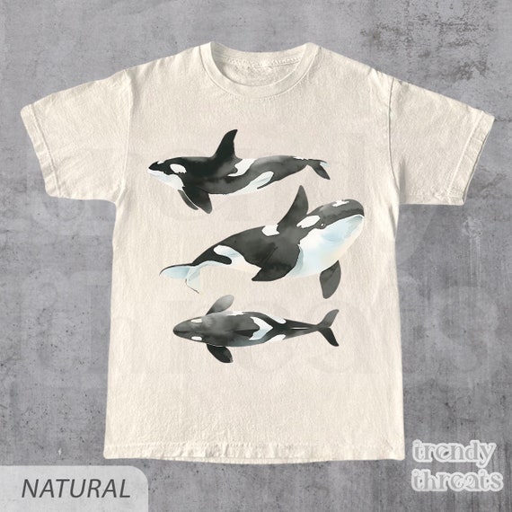 Trio of Orcas T-Shirt, Retro Orcas Shirt, Vintage Sea Animal Shirt, Orca Whale Shirts, Ocean Shirts, Fish Shirts, Marine Shirts