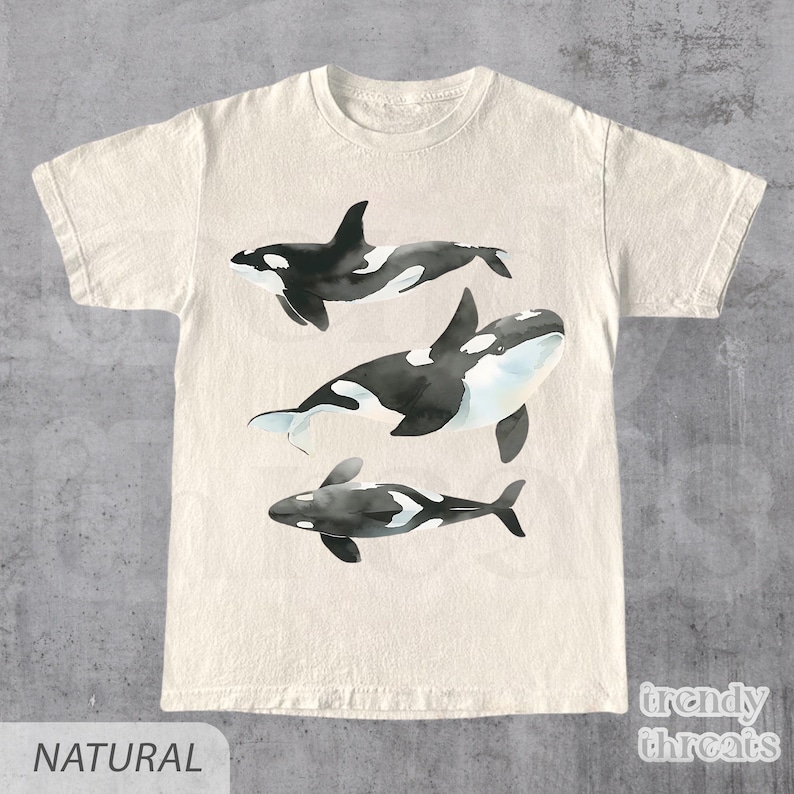 Trio of Orcas T-Shirt, Retro Orcas Shirt, Vintage Sea Animal Shirt, Orca Whale Shirts, Ocean Shirts, Fish Shirts, Marine Shirts