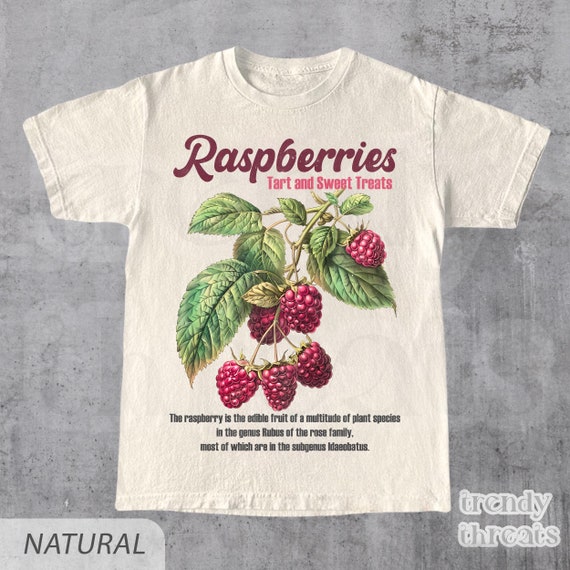 Retro Raspberries Commercial Graphic Shirt, Vintage Raspberry T