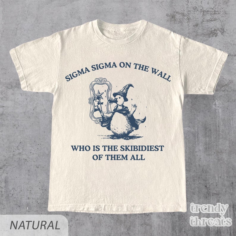 Sigma Sigma On The Wall Shirt, Funny Brainrot Shirt, Graphic Tee, Silly Goose Unisex Shirt, Meme Shirt, Funny Goose Shirt