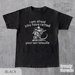 Camiseta vintage Cowboy You've Ratted Your Last Tatouille, camiseta engraçada retrô dos anos 90 para cozinhar, camiseta de gato cowboy dos anos 2000, camiseta engraçada de rato, presentes para mães imagem 3