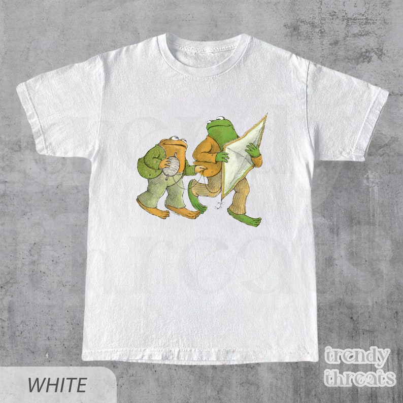 Frog Vintage 90s Unisex T-Shirt Classic Book Cover Shirt Retro Frog Shirt Classic Book Shirt Gift For Book Lovers White