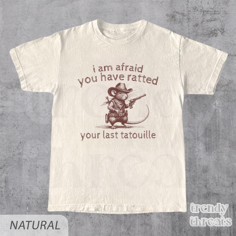 Cowboy You've Ratted Your Last Tatouille Vintage T-Shirt, Retro 90s Funny Cooking Shirt, 2000s Cowboy Cat Shirt, Funny Rat Shirt, Mom Gifts