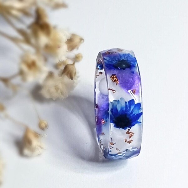 Resin Rings Flower Etsy