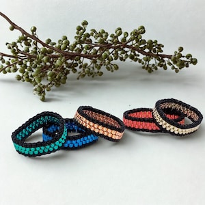Peyote Finger Rings, Miyuki Rings, Miyuki Glass Bead Rings, Customizable Peyote Jewelry, Colorful Glass Bead Rings, Handwoven Finger Rings