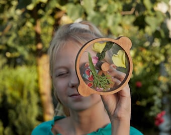 Cadeaus voor kinderen Caleidoscoop / Houten speelgoed / Peuterspeelgoed / Verjaardagscadeau voor meisje en jongen