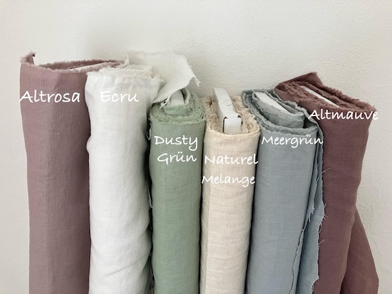 Feiner Leinenstoff–100% Leinen (stone washed), 135cm breit, 165 g/m2. Für Kleidung,Tischwäsche, Deko. Atmungsaktiv, nachhaltig,pflegeleicht