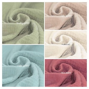Muslin fabric-OEKO-TEX® STANDARD 100 Muslin sold by the meter-Muslin fabric-Double gauze(135 cm width, weight 130 grams/m2)