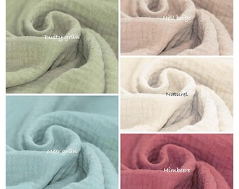 Muslin fabric - OEKO-TEX® STANDARD 100 Muslin fabric by the meter - Muslin fabric - Double gauze (135 cm width, weight 130 grams/m2)