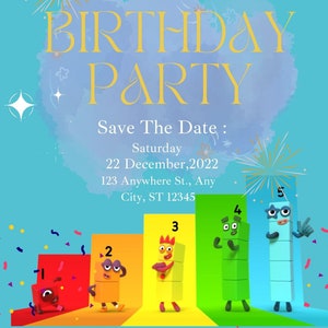 Numberblocks invitation Numberblocks template,Numberblocks ,Numberblocks invitation, Numberblocks template. Numberblocks Birthday Party