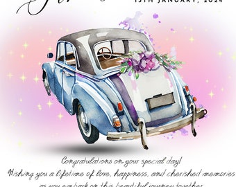 Buono regalo Wedding Money: design di auto d'epoca (PDF digitale)