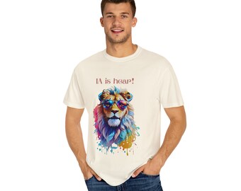 AI Lion Graphic Tee: Comfort Colors Ring-Spun Cotton T-Shirt