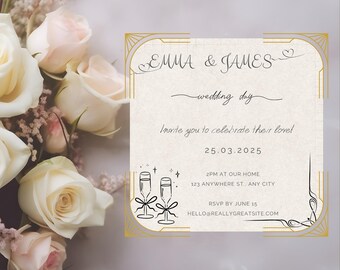 Minimalist Modern Wedding Invitation Template