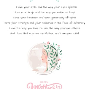 Cartão de aniversário bonito de 2 mães | cartão comemorativo | cartão personalizado | Cartão de amor | poema cartão comemorativo | Sentimental | Floral