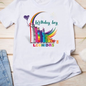 Numberblocks T-shirt png feestvarken 5 jaar oud, gepersonaliseerde nummerblokken verjaardag shirt, 1-10 blokken shirt, shirt, kinderverjaardag