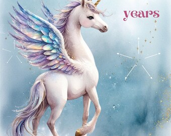 Magical Unicorn Birthday Invitation Template: Editable Star Design (Digital Download)