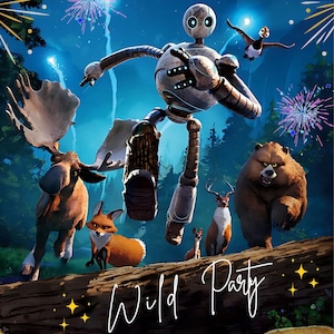 The Wild Robot Birthday Invitation,video invitation with the song, The Wild Robot Movie , The Wild Robot Party invitation.
