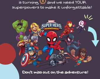 Superhero Birthday Invitation: Customizable Party Invite