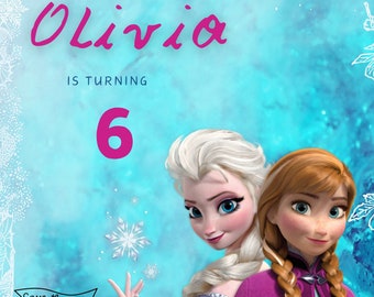 Elsa and Anna Frozen Birthday Invitation: Editable Party Invite (Digital)