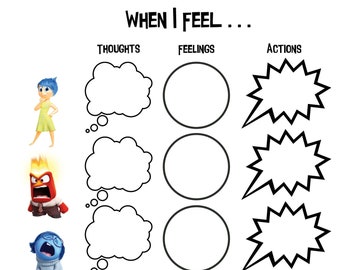 Inside Out &quot;When I Feel&quot; CBT Worksheet