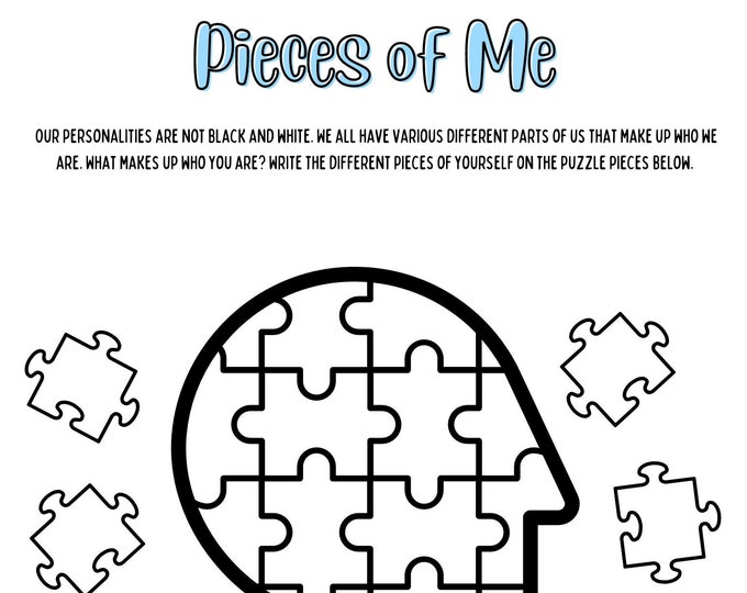 Pieces of Me Therapy Worksheet - Etsy