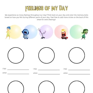 Feelings of My Day SEL Therapy/Classroom Worksheet