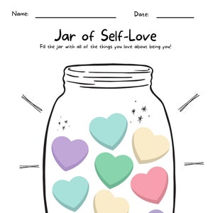 Feuille d&#39;exercices : Thérapie SEL pour un pot d&#39;amour-propre/Classe