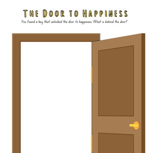 My Door to Happiness SEL Child Therapy/Classroom Worksheet