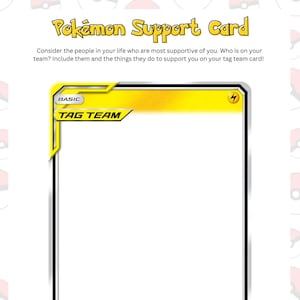 Scheda di lavoro sulle carte Pokémon dei sistemi di supporto SEL