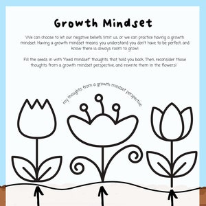 Growth Mindset SEL Child Therapy/Classroom Worksheet