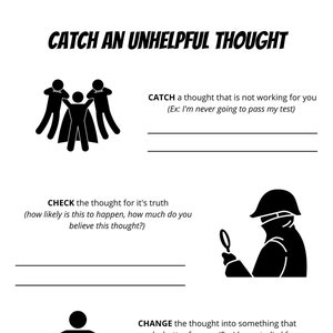 Nutteloze gedachten opvangen CGT-werkblad