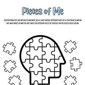 Pieces of Me Therapy Worksheet