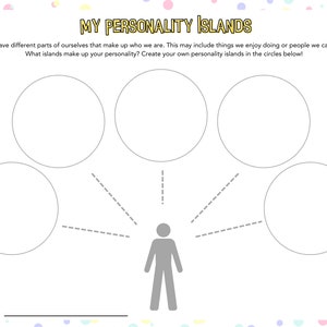 My Personality Islands SEL Therapy/Classroom Worksheet