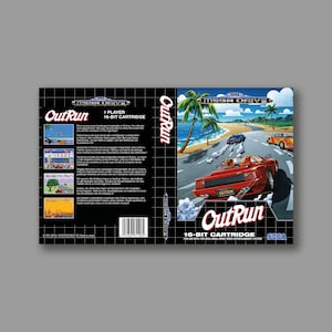 Funda de repuesto - Outrun - Reproducción de la funda del juego clásico de SEGA Megadrive - Impresión de alta calidad
