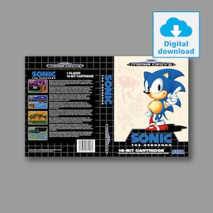 Digital Cover - Sonic The Hedgehog (PAL Version) - Sega Megadrive Classic Digital Cover - High Quality 300 PPI JPG For Print