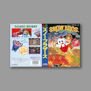 Cubierta de repuesto - Snow Bros (versión japonesa) - Cubierta del juego Sega Megadrive Classic - Impresión de alta calidad