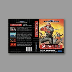 Cubierta de repuesto - Shinobi III (Versión PAL) - Cubierta del juego de reproducción clásica de Sega Megadrive - Impresión de alta calidad