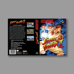 Zapasowa okładka - Street Fighter II - Super Nintendo Zapasowa niestandardowa okładka do gry - Wysokiej jakości nadruk