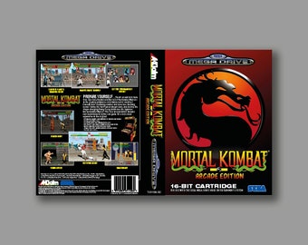 Replacement Cover - Mortal Kombat Arcade Edition (PAL Hack Version) - SEGA Megadrive Custom Reproduction Game Cover - High Quality Print