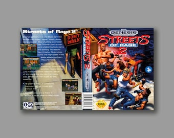 Replacement Cover - Streets Of Rage 2 (US Version) - SEGA Genesis Classic Replacement Game Cover