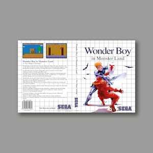 Ersatzcover – WonderBoy In Monster Land – SEGA Master System Classic Reproduktions-Spielcover – Hochwertiger Druck