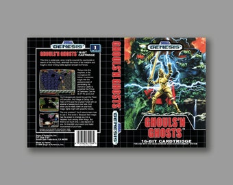 Replacement Cover - Ghouls N&#39; Ghosts (US Version) - Sega Genesis Classic Game Cover - High Quality Print