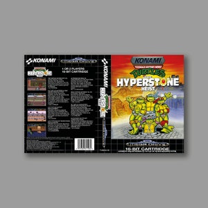 Carátula de repuesto - Teenage Mutant Hero Turtles: The Hyperstone Heist (Versión PAL) - Reproducción clásica de Sega Megadrive - Impresión HQ