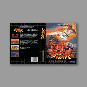 Ersatzcover – Street Fighter 1 (PAL-Hack-Version) – individuelle Reproduktion des Sega Megadrive-Spielcovers – hochwertiger Druck