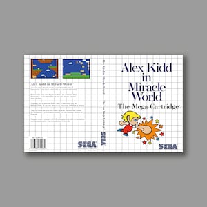Cubierta de reemplazo - Alex Kidd In Miracle World (Versión PAL) - Cubierta del juego de reproducción clásica de SEGA Master System - - Impresión de alta calidad