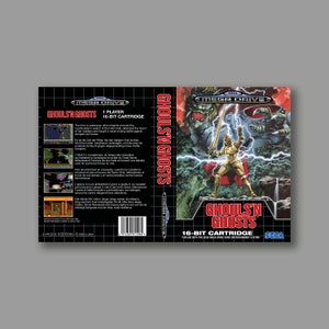 Cubierta de reemplazo - Ghouls'N Ghosts (Versión PAL) - Cubierta del juego Sega Megadrive Classic - Impresión de alta calidad